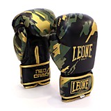 Перчатки боксерские Leone Army черно-зеленый кожа 12 унц