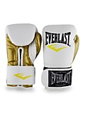 Перчатки боксерские Everlast бело-золотой кож/зам 10 унц